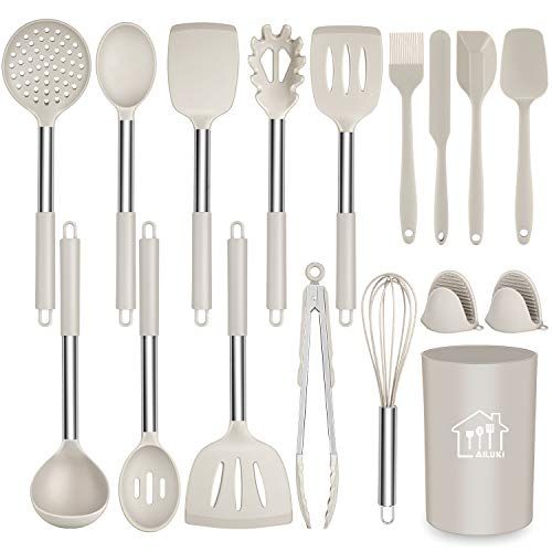 Silicone Cooking Utensil Set,Kitchen Utensils 17 Pcs Cooking Utensils Set,Non-stick Heat Resistan... | Amazon (US)