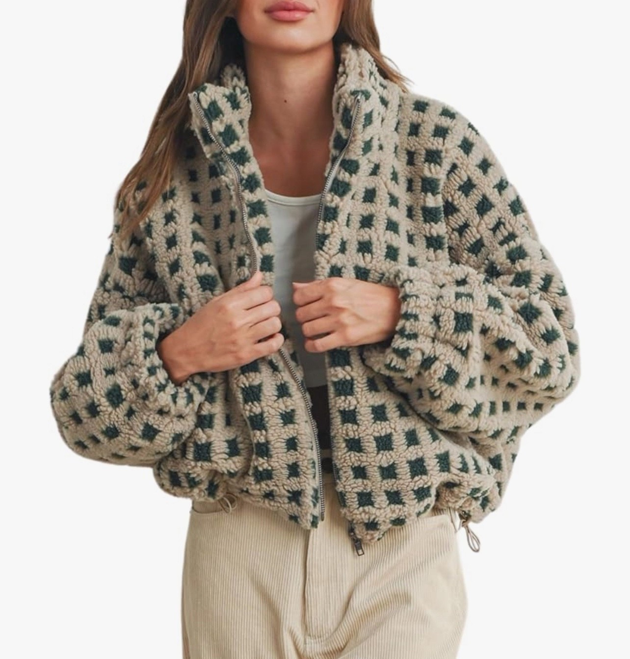 Checkered Sherpa 
Lots of colors! 

#LTKSeasonal #LTKU #LTKStyleTip