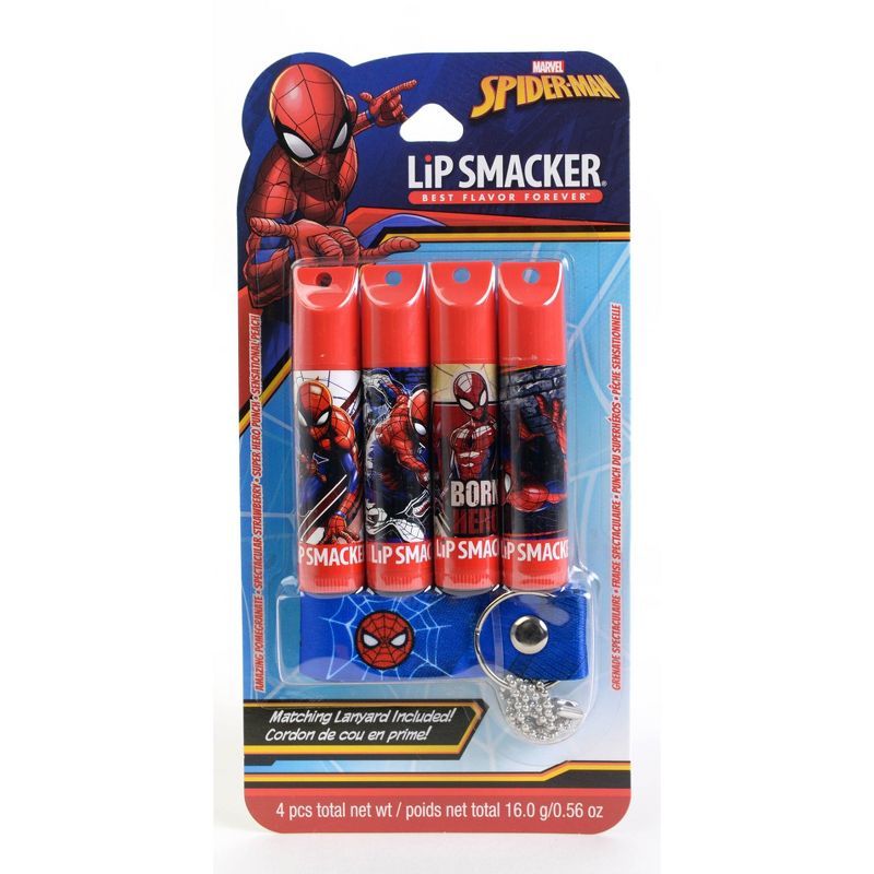 Lip Smackers Spider-Man Lanyard Lip Balm Set - 4ct | Target