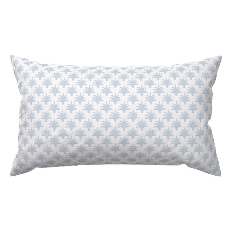 Traditional Palm Accent Pillow - Pinecone by danika_herrick - Botanical Soft Blue On White Rectan... | Etsy (US)