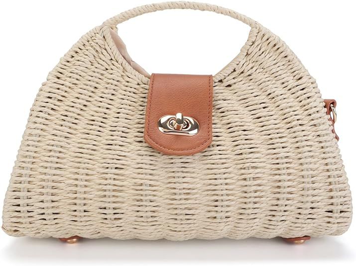 MAXWISE Women's Handbag Wicker Woven Purse Straw Shoulder Bags Handmade Rattan Crossbody Bag for ... | Amazon (US)