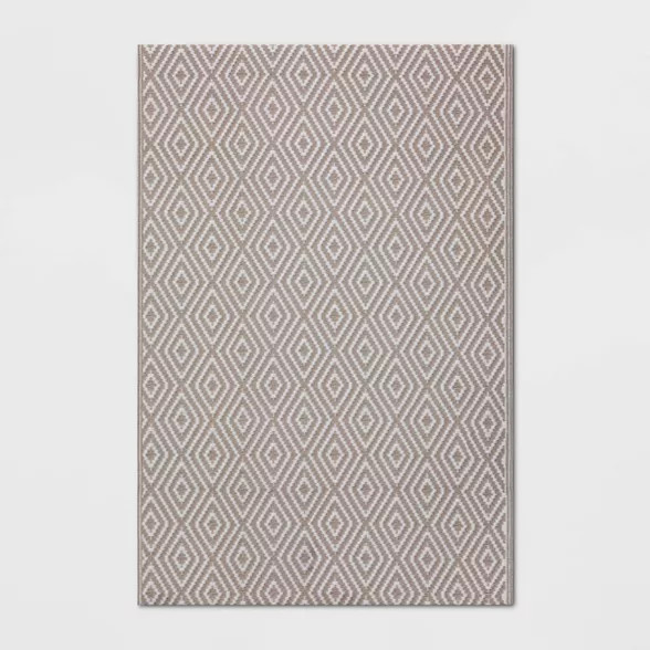 4' x 6' Outdoor Rug Reversible Diamond Gray - Room Essentials™ | Target