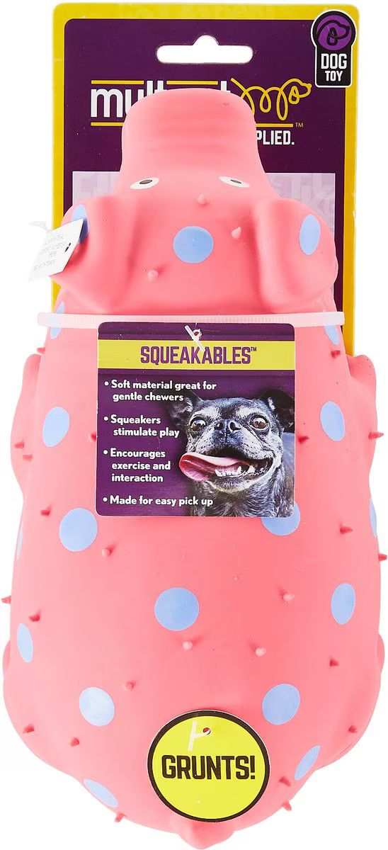 Multipet Latex Polka Dot Globlet Squeaky Pig Dog Toy | Chewy.com