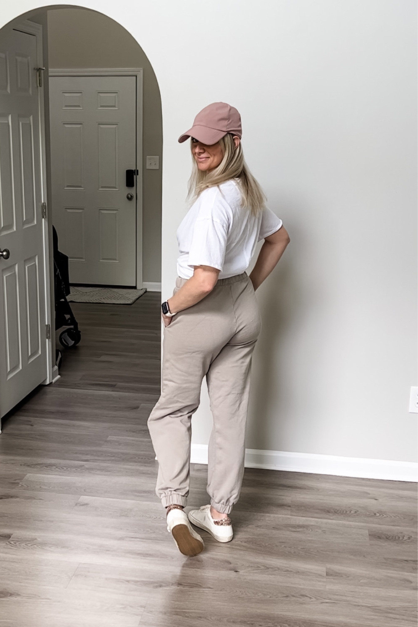 Lululemon hat (they have other colors but not this exact one anymore), oversized white tshirt, John Galt sweatpants (one size), Golden Goose sneakers

#LTKsalealert #LTKxPrimeDay #LTKunder50