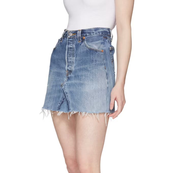 Re/Done - Indigo Levi's Edition High-Rise Denim Miniskirt | SSENSE 