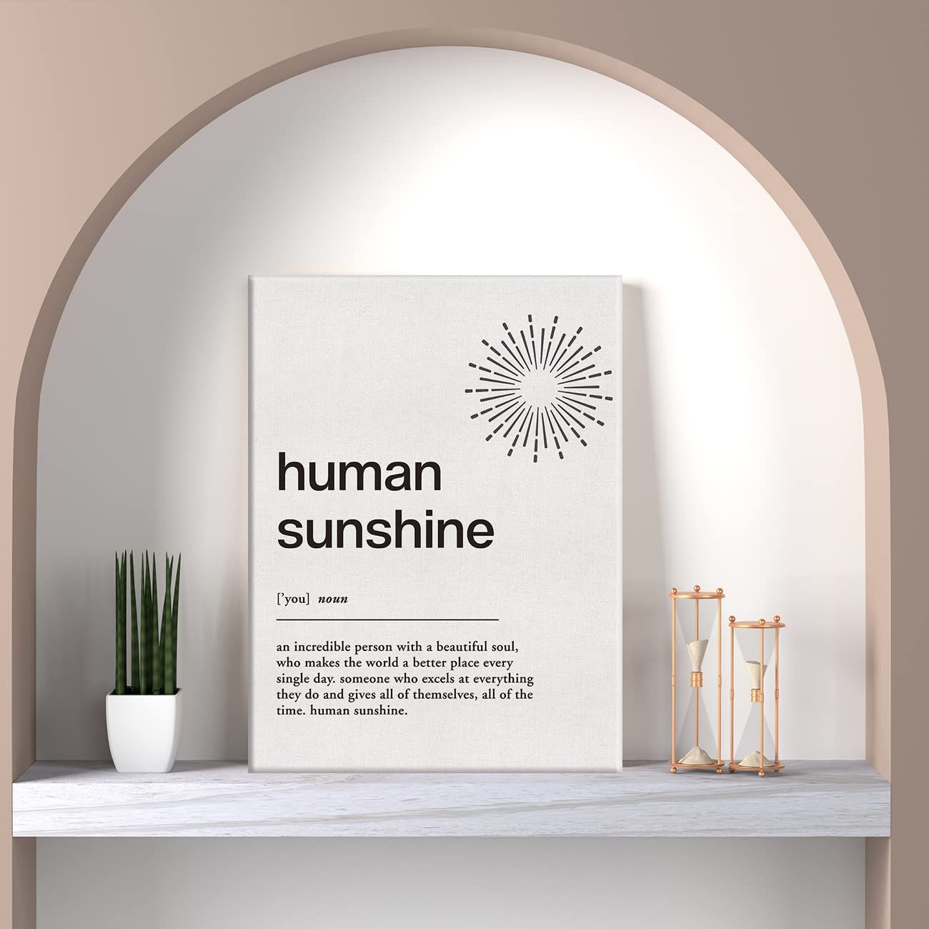 Motivational Wall Art Human Sunshine Definition Canvas Print Framed Painting for Home Wall & Tableto | Amazon (US)