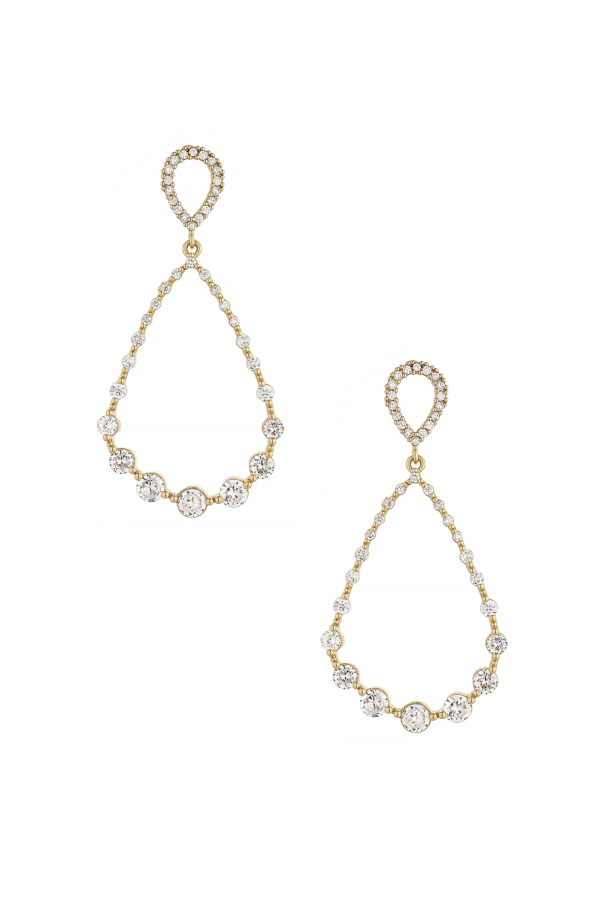 Crystal Droplet 18k Gold Plated Dangle Earrings | Ettika