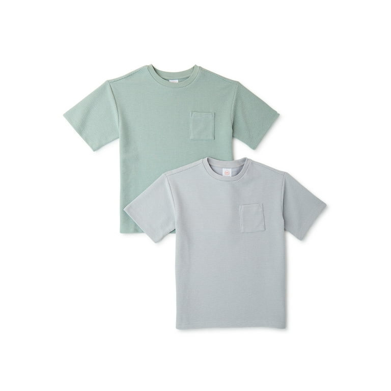Wonder Nation Boys Texture T-Shirts with Short Sleeves, 2-Pack, Sizes 4-18 & Husky | Walmart (US)