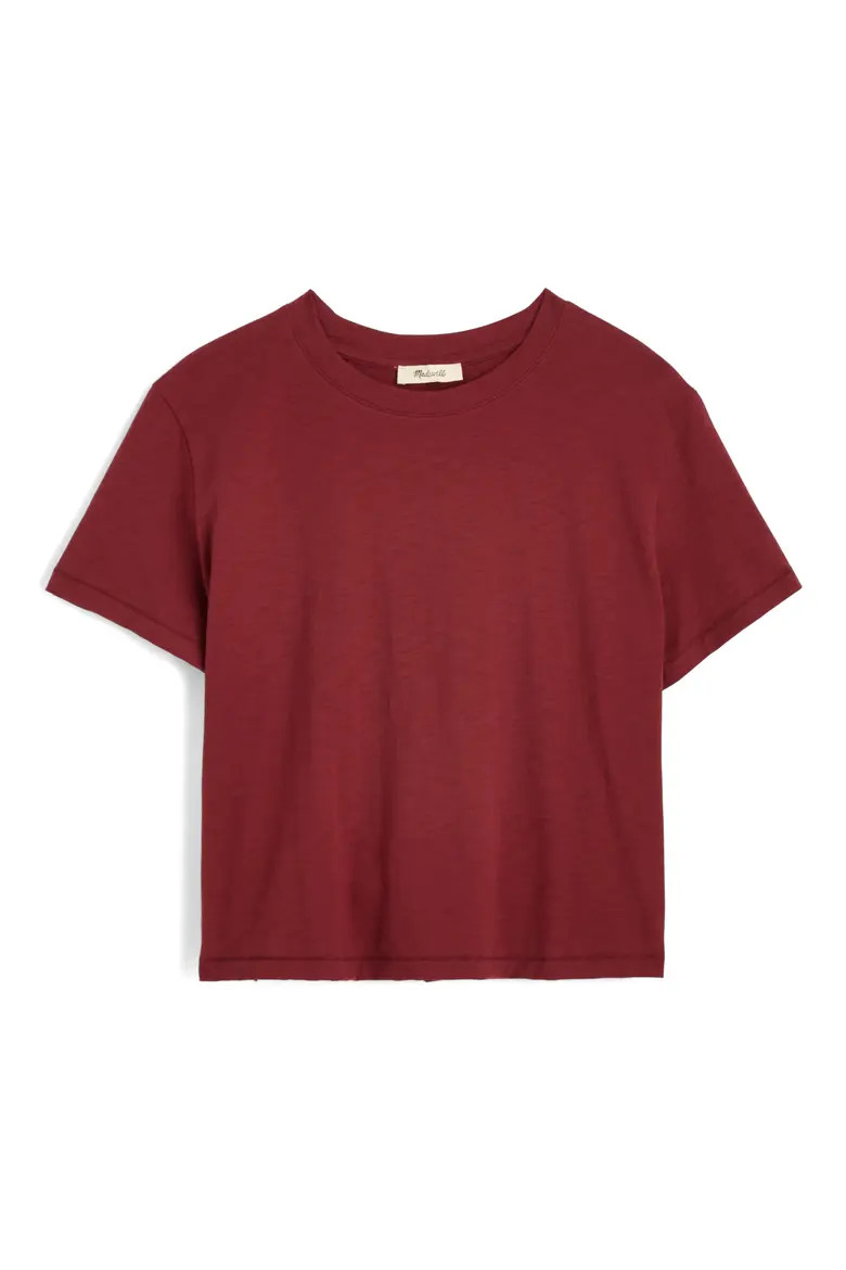 Boxy Crop Cotton Slub T-Shirt (Women) | Nordstrom | Nordstrom