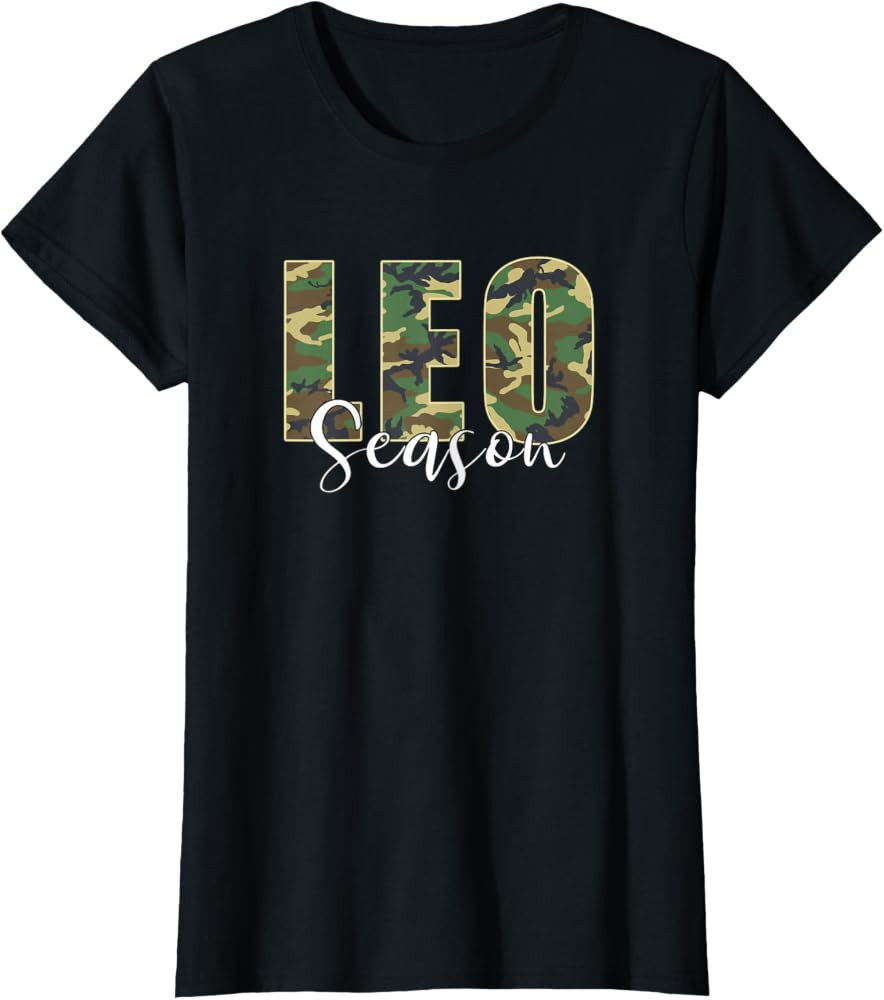 Leo Season Zodiac Birthday Camo T-Shirt | Amazon (US)