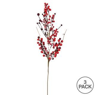 Artificial Red Snow Berry Spray, 3ct. | Michaels Stores