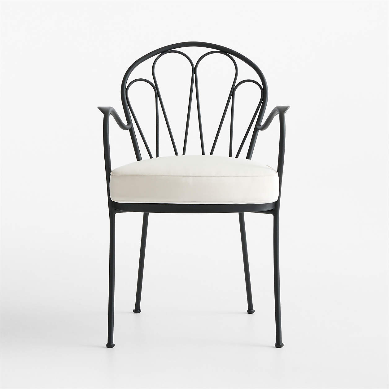 Galleria Metal Outdoor Dining Armchair with Cushion | Crate & Barrel | Crate & Barrel
