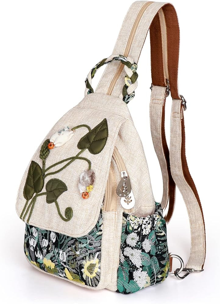 Girl's Convertible Sling Bag, Hand Craft Artisan Purse, Beautiful Canvas Premium Casual Day Mini ... | Amazon (US)