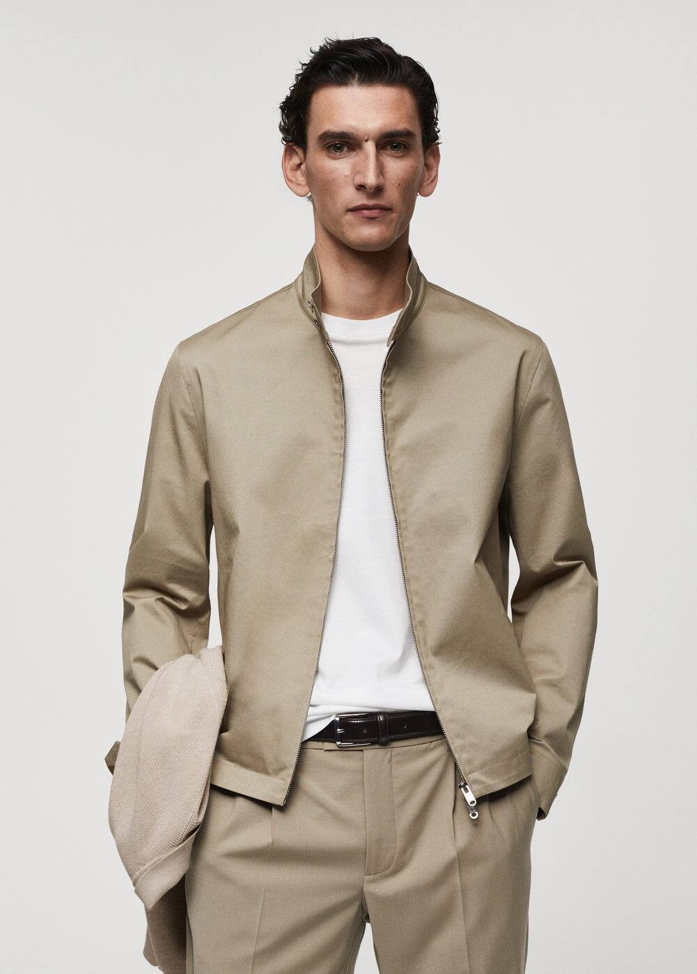 Zipper cotton jacket -  Men | Mango Man USA | MANGO (US)