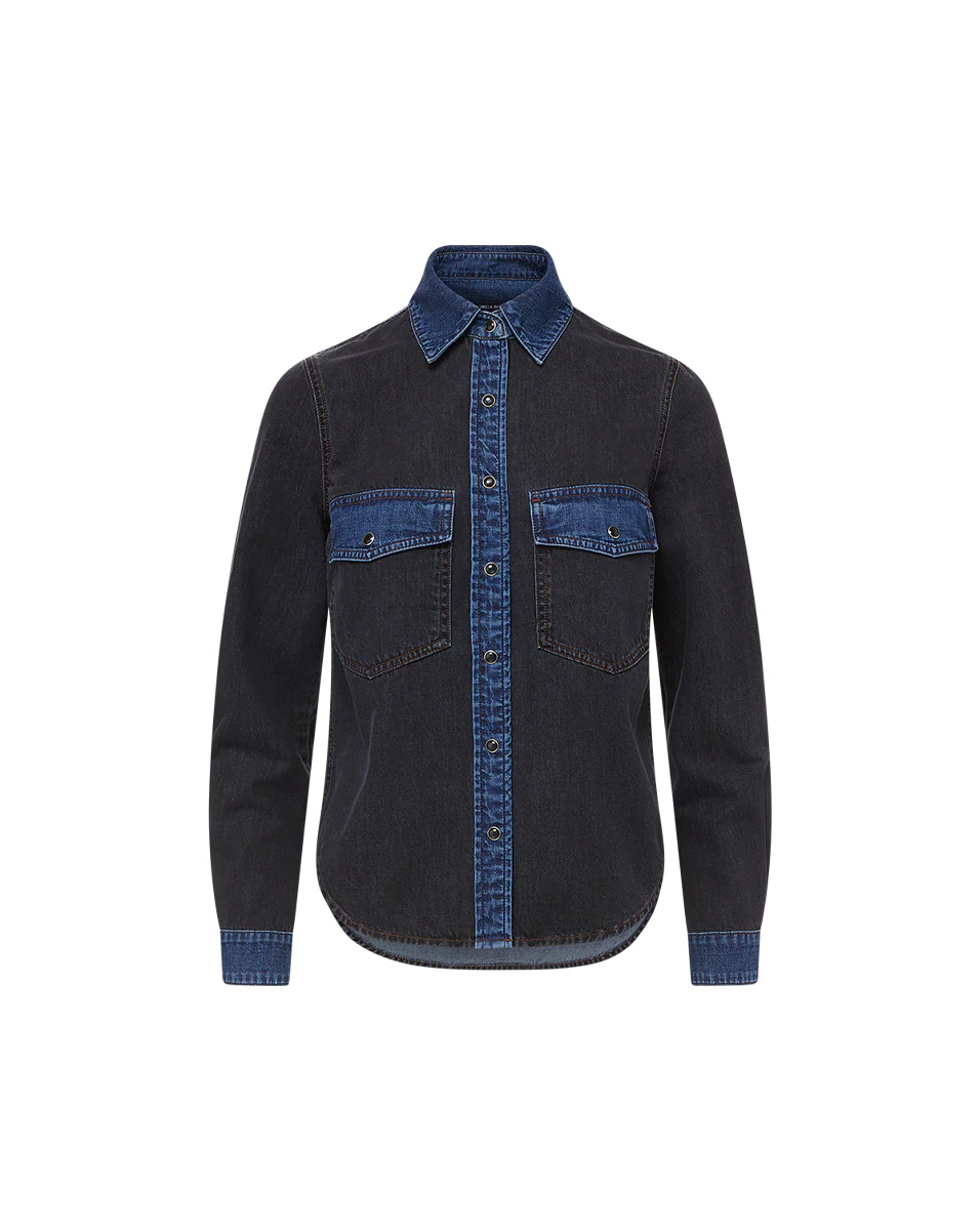 Noah Shirt Colorblock in Blue Star Colorblock | Veronica Beard | Veronica Beard