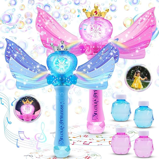 VATOS 2 Pack Bubble Wands for Kids - Light & Music Bubble Machine Guns Automatic Bubble Maker Toy... | Amazon (US)