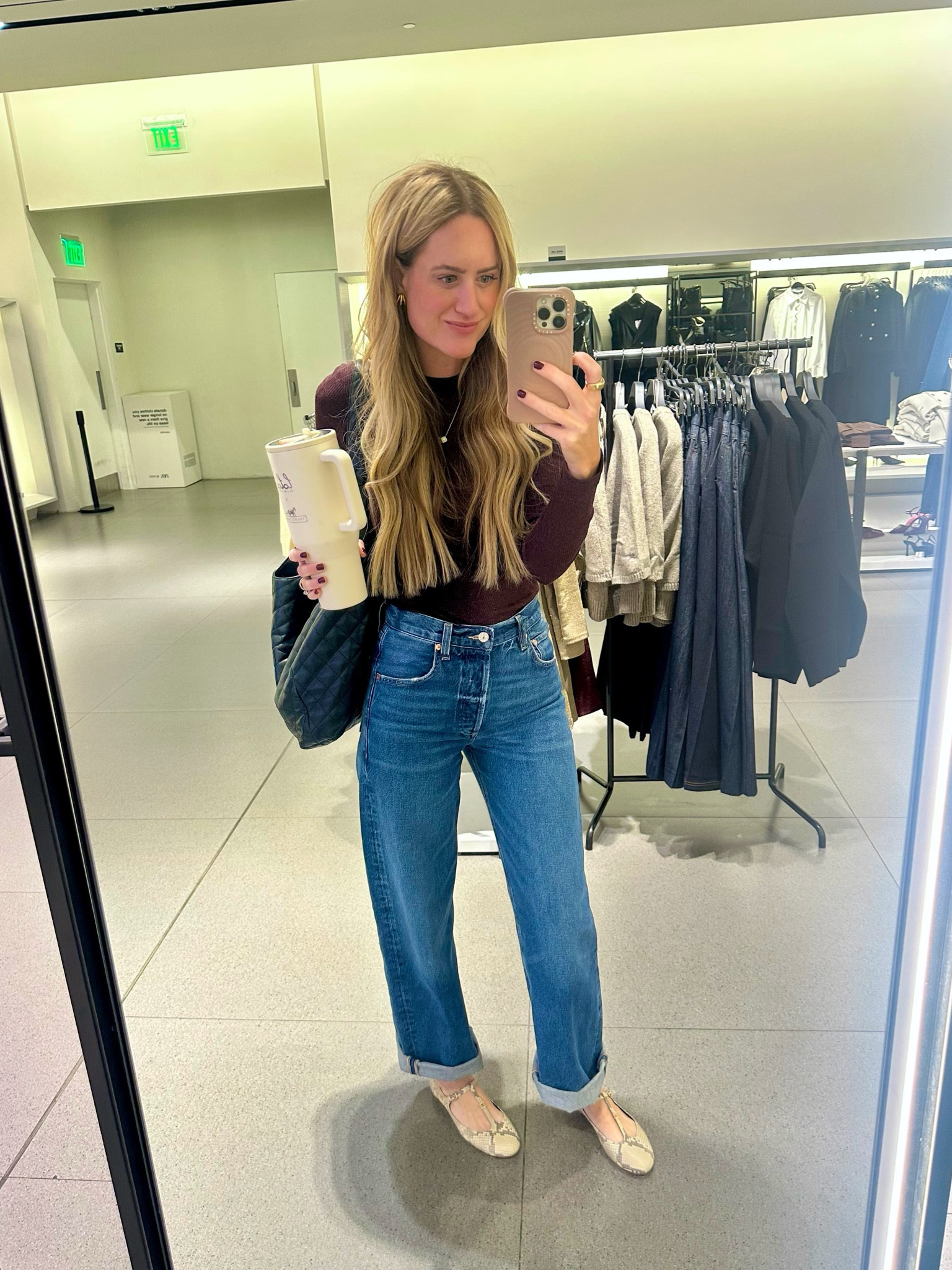 Full length citizen of humanity jeans look so cute rolled too! Wearing size 25. Slim fit tee by Agolde wearing size small. Linked the Amazon tee I love as well that comes in a million colors! Earrings & shoes complete the look! 

#LTKSeasonal #LTKStyleTip #LTKFindsUnder100