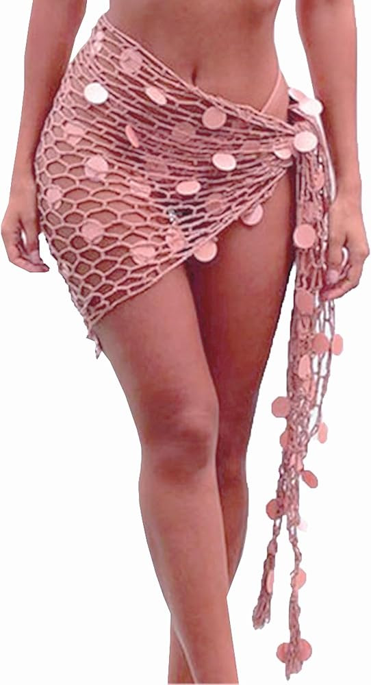 Green Swimwear Cover Up Crochet Sarong,Sexy Fashion Beach Hand Crochet Shawl Capelet Fishnet Net ... | Amazon (US)