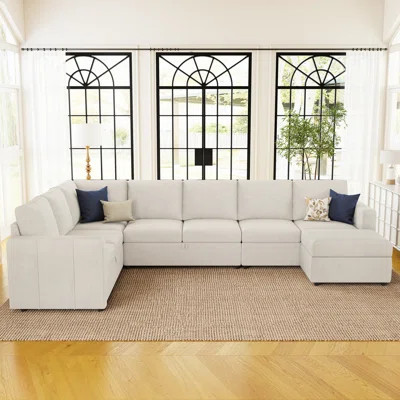 Seybert Luxurious U-Shaped Sofa Velvet Chenille Sectional Sofa For Living Room | Wayfair North America