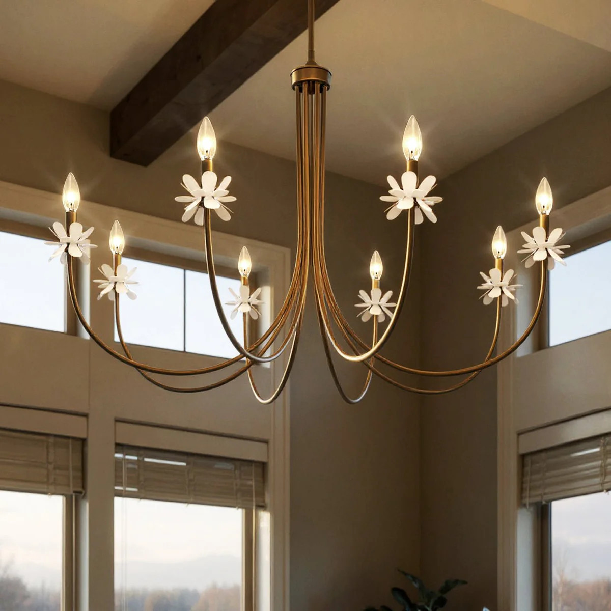 UQL6463 XL Glam Indoor Chandelier, 27.50''H x 42.00''W x 42.00''Dep, Bronze Gold Finish, Lombard ... | Urban Ambiance, Inc.