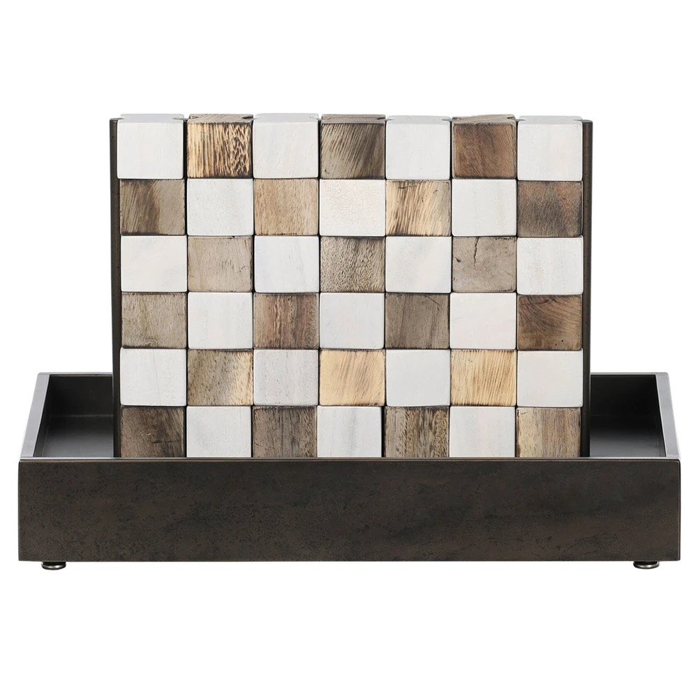 Daltria Rustic Grey Reclaimed Wood Four In A Row Game Set | Kathy Kuo Home