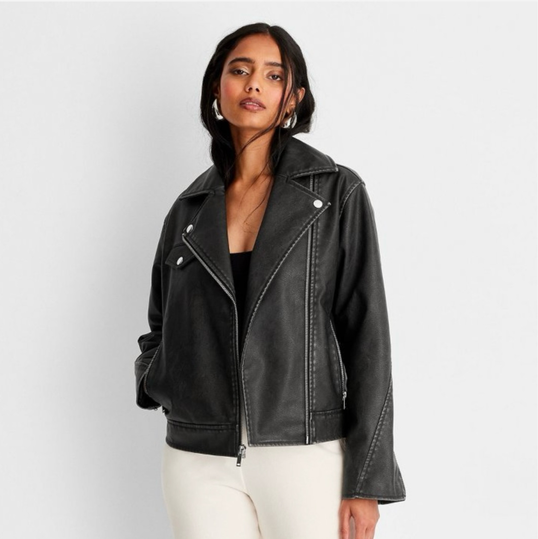 Faux leather jacket 

#LTKHoliday #LTKSeasonal