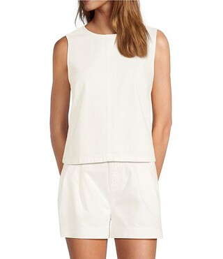 Antonio MelaniAlena Denim Round Neck Sleeveless Coordinating Blouse | Dillard's