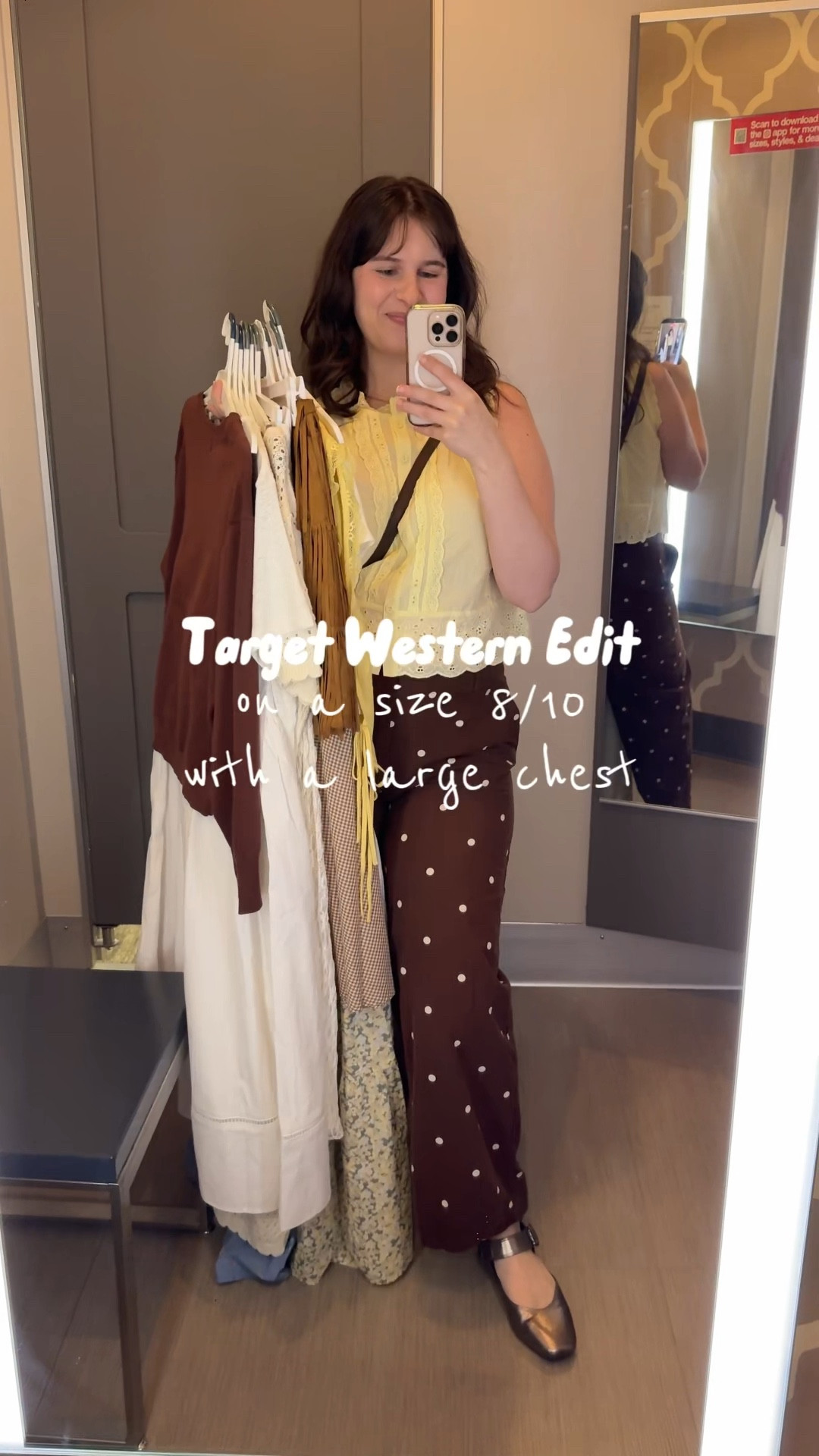 Trying on the Target Western Edit as a size 8/10 with a large chest! 

#LTKMidsize #LTKSaleAlert