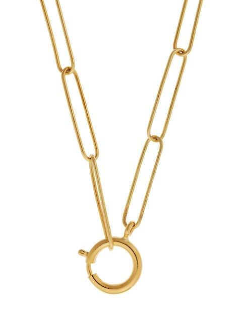 Be Happy 18K Goldplated Oval-Link Chain Necklace | Saks Fifth Avenue