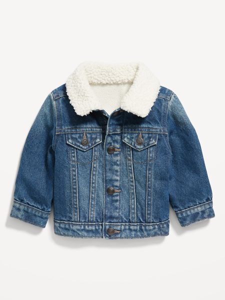 Unisex Sherpa-Lined Non-Stretch Jean Jacket for Baby | Old Navy (US)