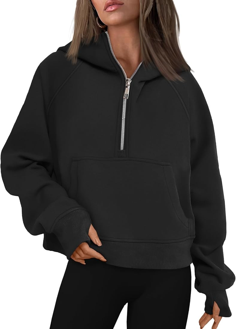 AUTOMET Womens Hoodies Half Zip Sweatshirts Fleece Jackets Tops Oversized Pullover Fall Outfits 2... | Amazon (US)