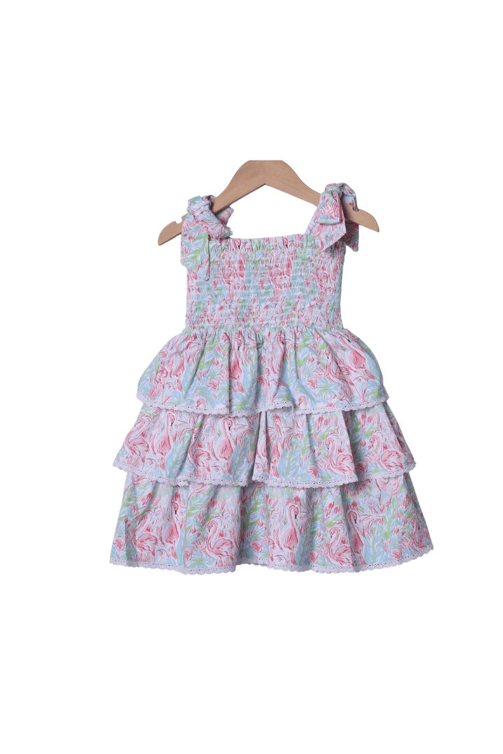 Smocked Flamingo Summer Fun Tie Shoulder Dress | The Smocked Flamingo