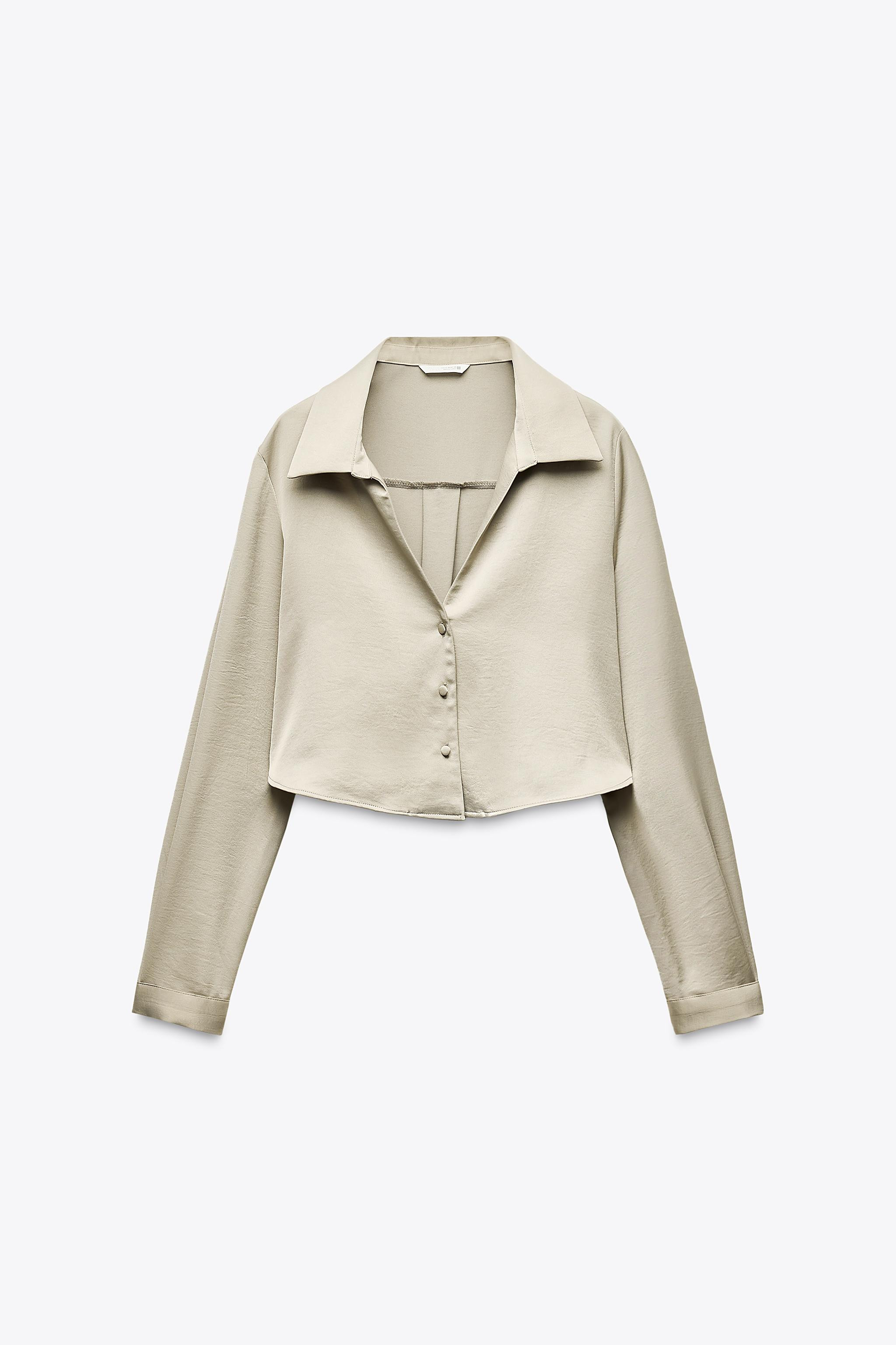 CROPPED SATIN SHIRT | Zara US