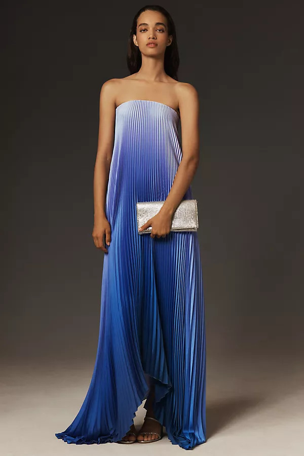 Elle Strapless Pleated Gown | Anthropologie (US)