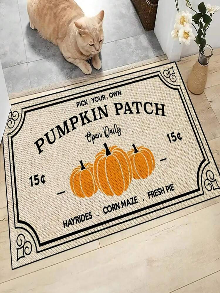 1 Stück 'Pflücke deine eigenen Kürbisse mit drei Kürbissen Erntedank' Fußmatte, Innenbereich... | SHEIN