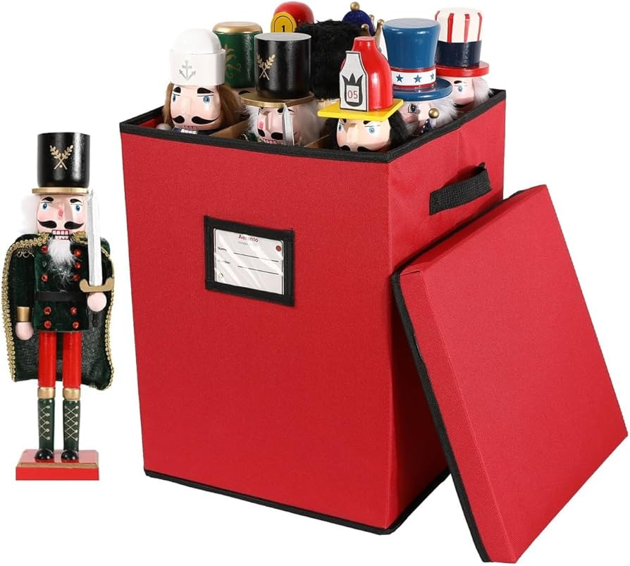 Christmas Nutcracker Storage Box with Lid – Holiday Figurine & Collectible Organizer with Adjus... | Amazon (US)