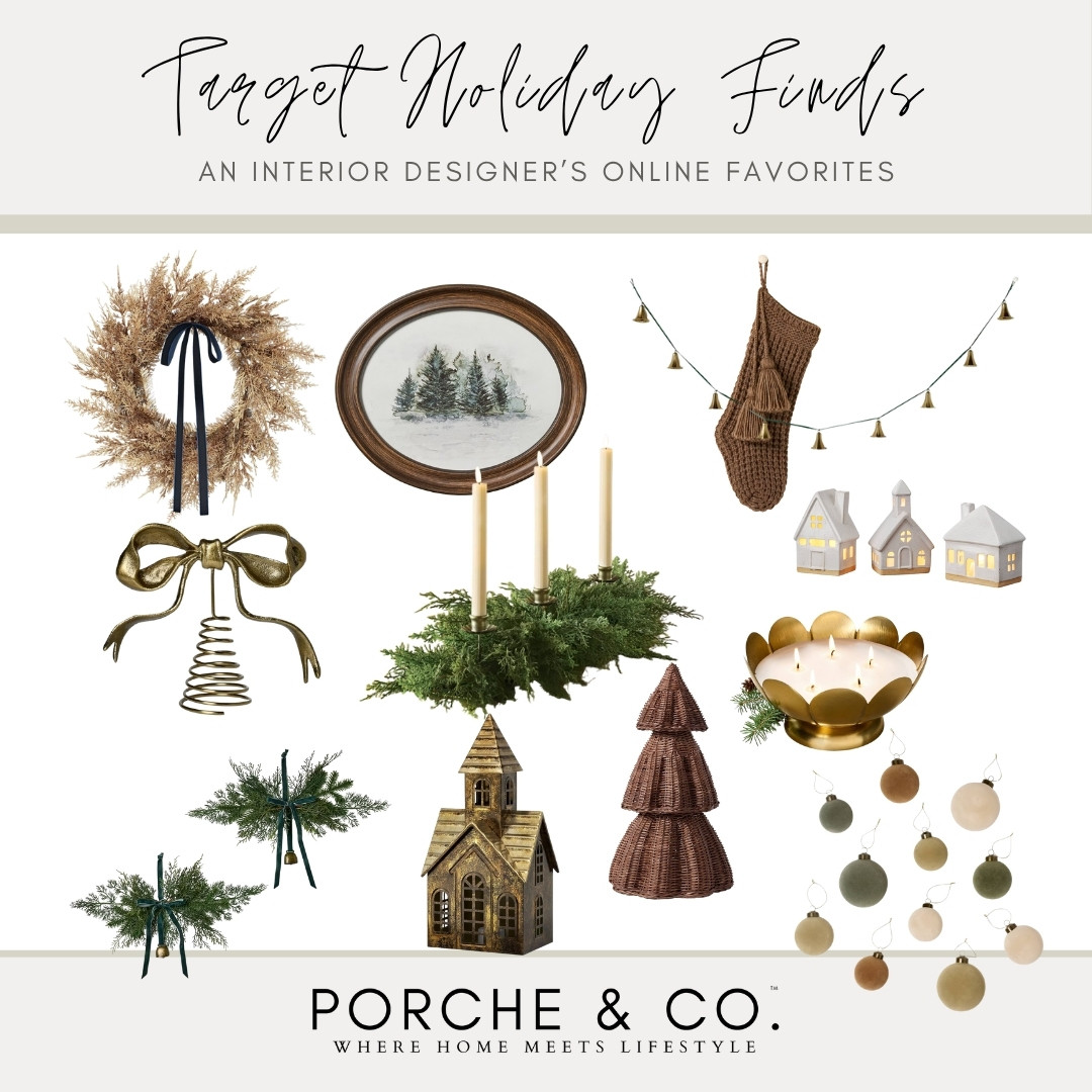 Affordable, neutral, and oh-so-festive 🎄 Target’s holiday collection is full of warm textures, classic greenery, and those vintage bell garland we can’t get enough of. Add a few velvet ribbons and a candle or two — instant cozy magic without breaking the bank ✨ 

 #LTKHome