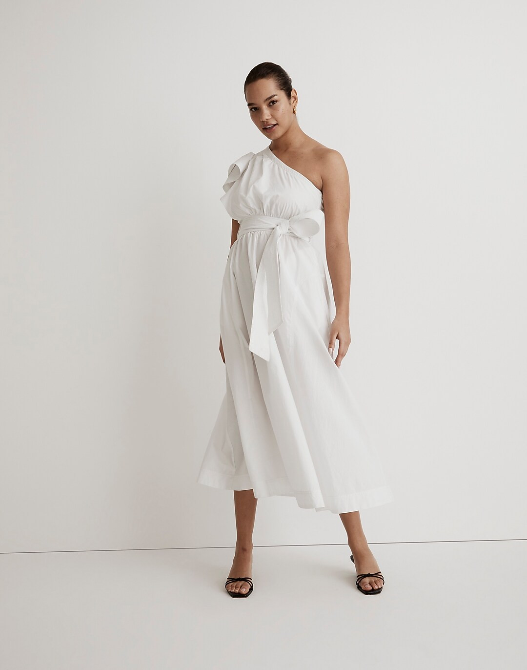 Ruffled One-Shoulder Midi Dress | Madewell