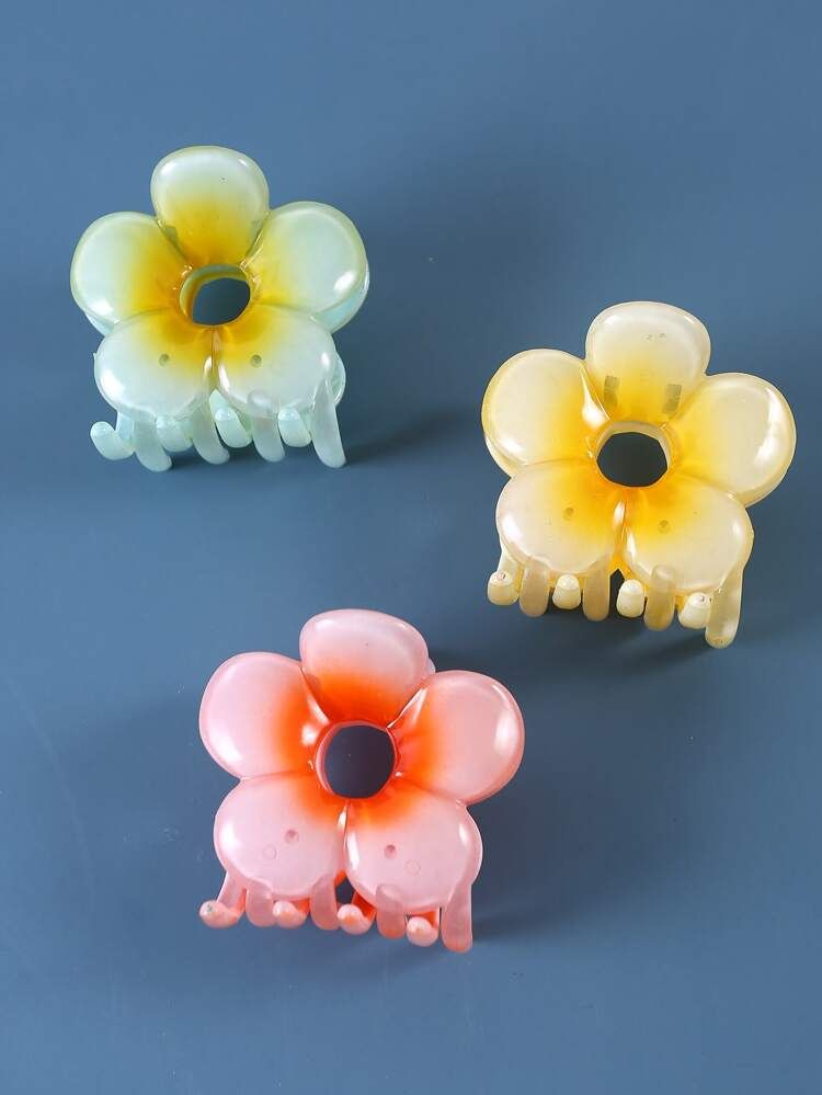 3pcs Flower Design Hair Claw | SHEIN