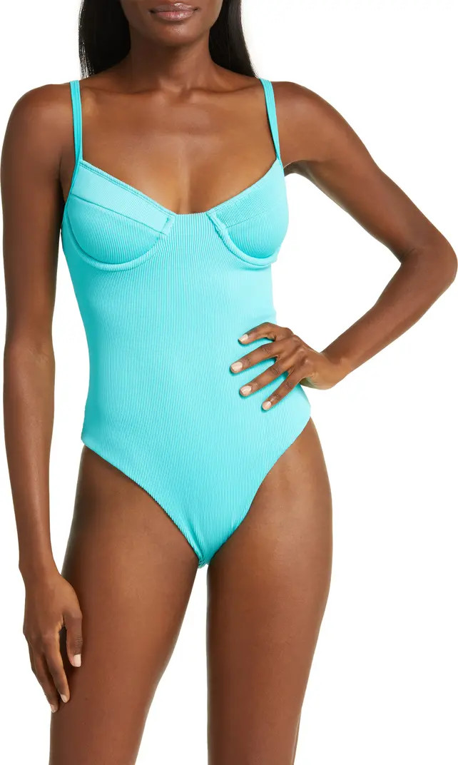 Kulani Kinis Ribbed Underwire One-Piece Swimsuit | Nordstrom | Nordstrom