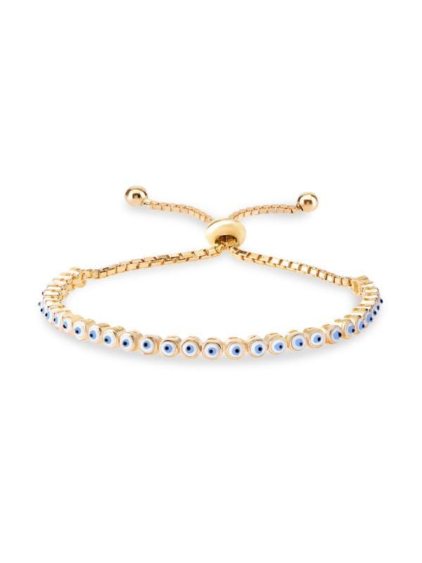 Love & Protection 14K Goldplated Sterling Silver Evil Eye Pull-Cord Bracelet | Saks Fifth Avenue OFF 5TH