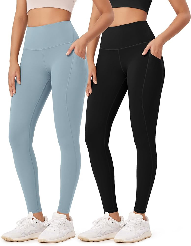 ODODOS ODLEX 2-Pack 7/8 High Waist Workout Leggings with Pockets for Women, 25"/ 28" Tummy Contro... | Amazon (US)