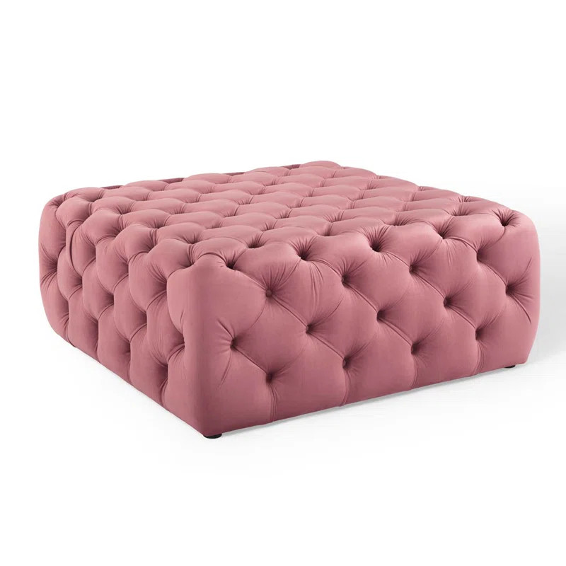 Jessamine 39'' Wide Velvet Tufted Square Standard Ottoman | Wayfair Professional