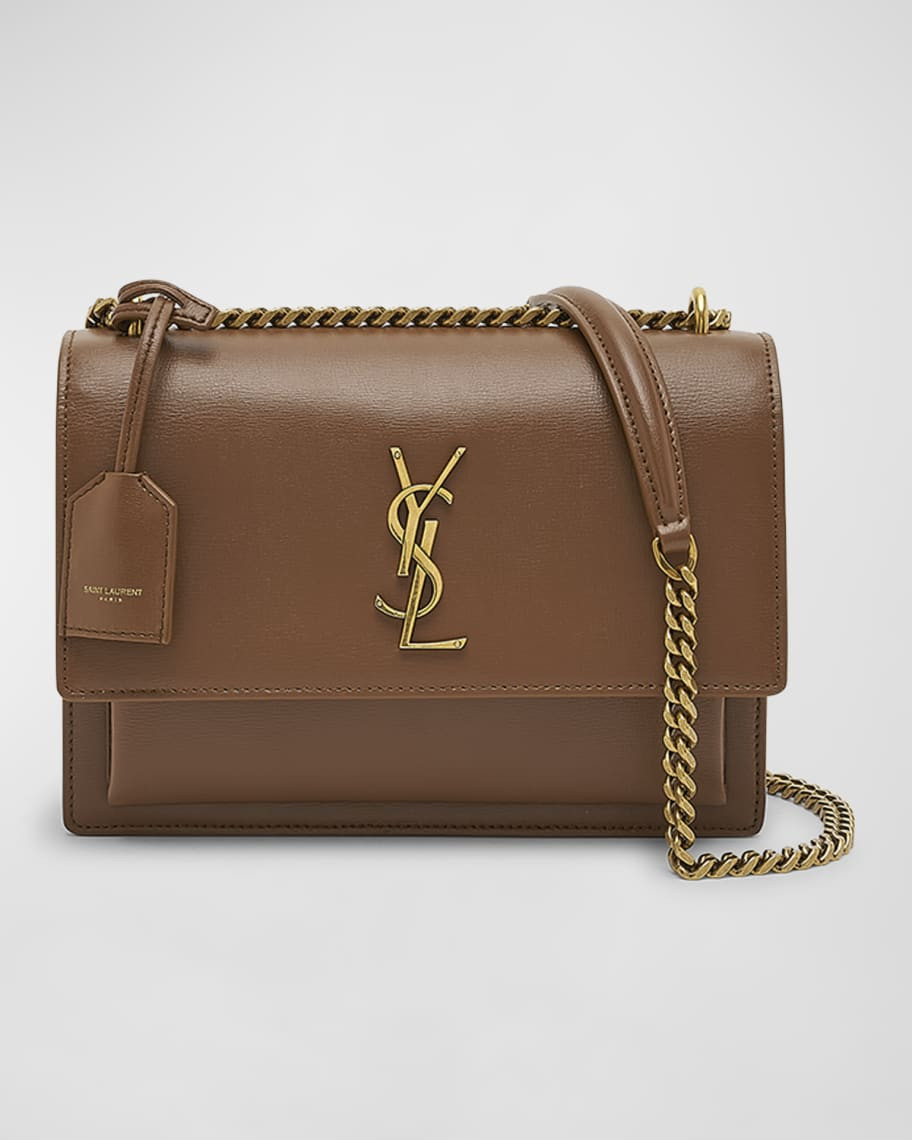 Saint Laurent Sunset Medium YSL Crossbody Bag in Smooth Leather | Neiman Marcus