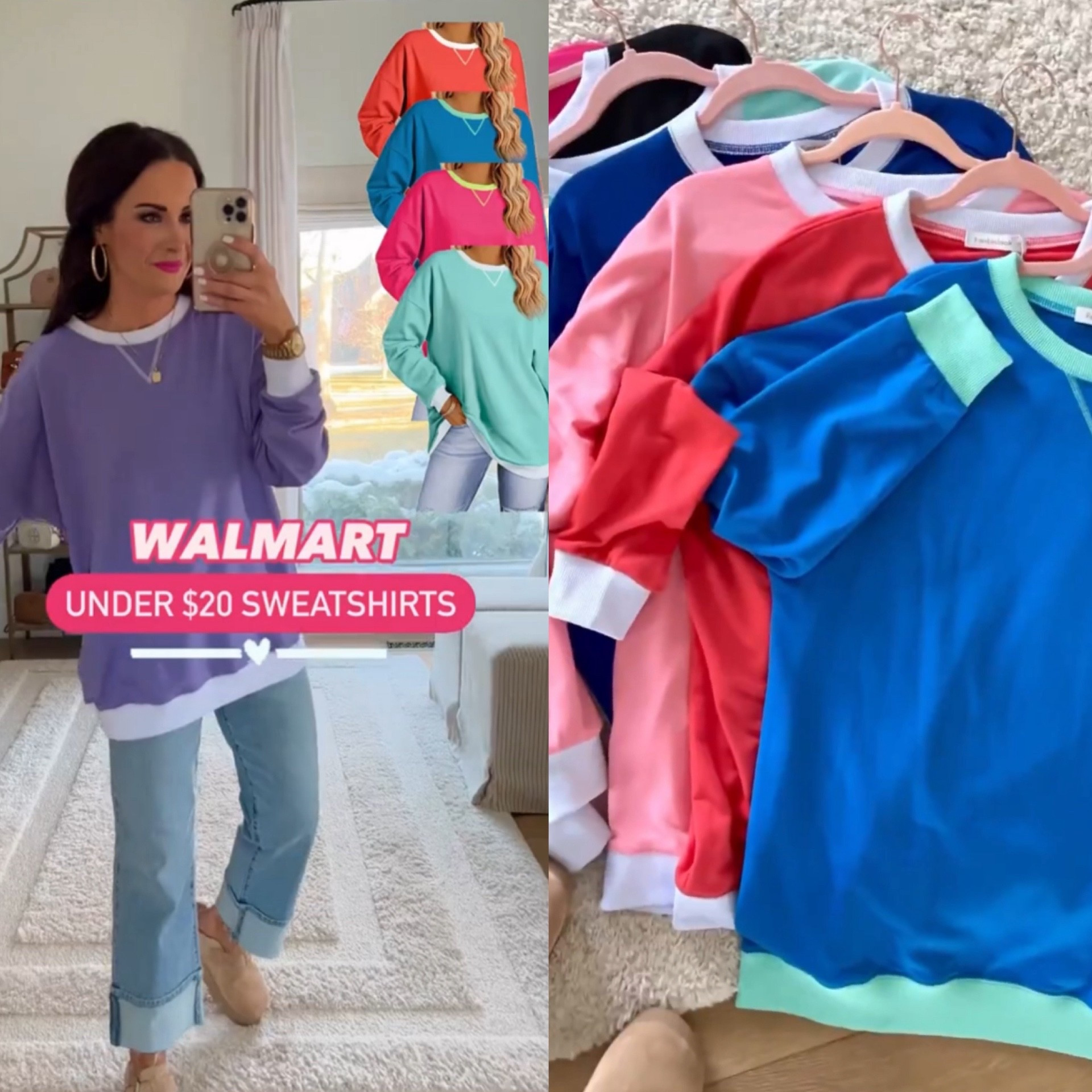 Scroll to shop! Contrast edge sweatshirt tops! Sized up for a relaxed fit. Follow for more! 