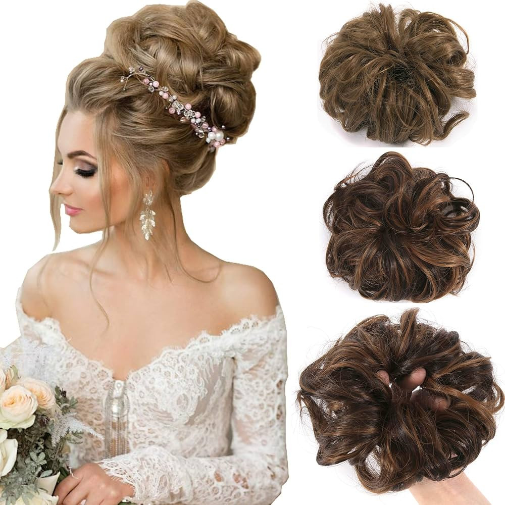 Messy Hair Bun Extensions Chignons Hair Hair Scrunchie Scrunchy Updo Hairpiece | Amazon (US)