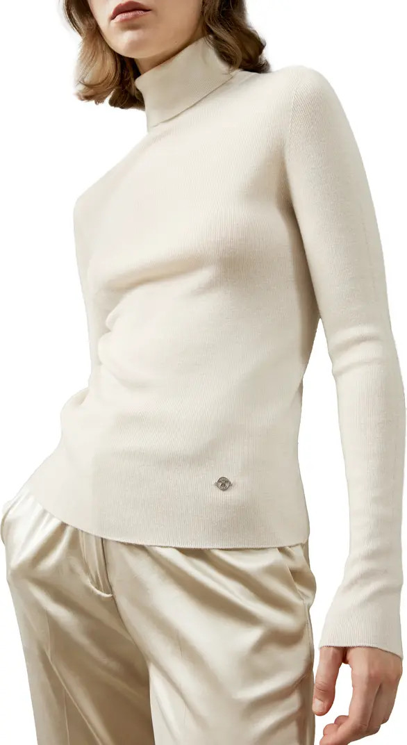 Lilysilk Seamless Silk-Cashmere Blend Turtleneck Sweater | Nordstrom | Nordstrom