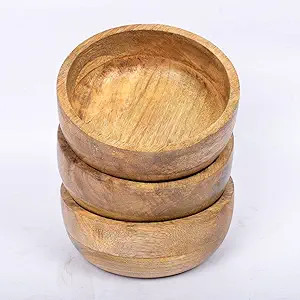 Samhita Mango Wood Round bowl Perfect for Nuts, Candy, Appetizer, Snacks, Olive and Salsa. Looks ... | Amazon (US)