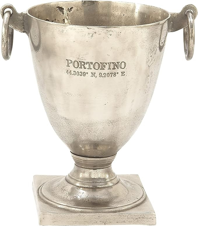 Deco 79 Aluminum Metal Champagne 2 Bottle Ice Bucket, 16" x 12" x 16", Silver | Amazon (US)