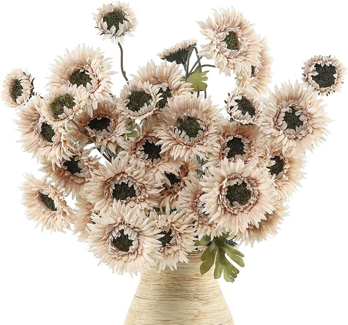 LEUCHTAMOR 6Pcs Artificial Gerbera Daisies Flowers Fake Daisy Faux Flowers Bouquet Fake Daisy for... | Amazon (US)